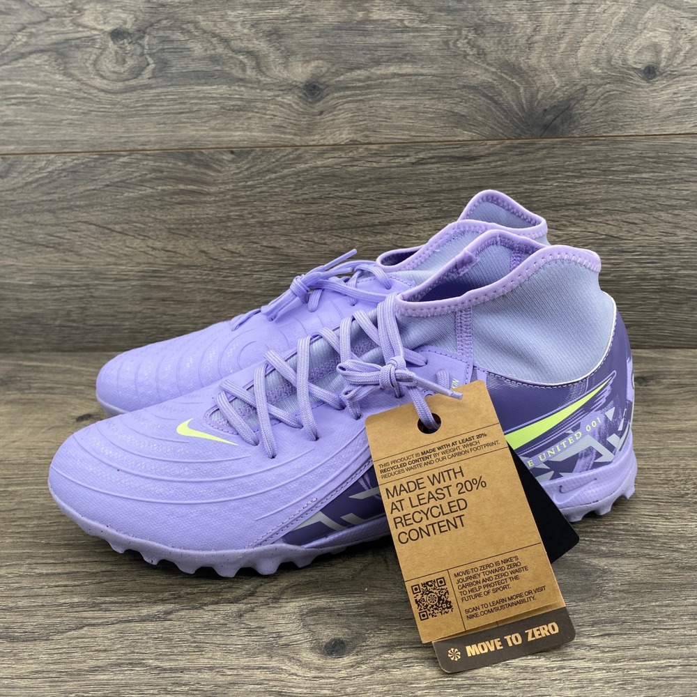Nike Phantom Lunan 2 Academy Turf TF Mens 9.5 Purple Lime Green HF1599-500